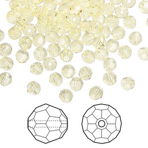 Bead 144pk jonquil, Crystal Passions® 4mm round 5000
