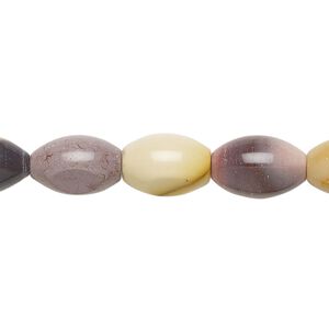 Moukaite jasper 1pkg1, oval bead natural 15 inch 11x7mm-12x8mm