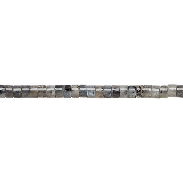 Black labradorite 1pkg1, heishi bead natural 15.5-16 inch 3x1.5mm-3x2.5mm image number 0