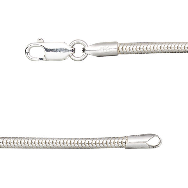 Chain, Dione®, sterling silver, 2.6mm snake, 16 inches with lobster claw clasp. Sold individually. image number 0