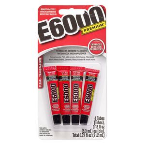Adhesive E6000® PREMIUM™ 1pkg4 tube, 0.18 fluid ounce, clear