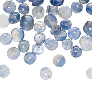 Blue kyanite 1pkg1, hand-cut rondelle bead natural 0.5 oz mix 5x4mm-8x4mm