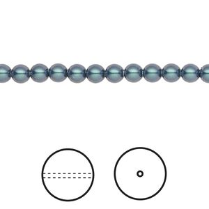 Pearl 500pk iridescent Tahitian look, Swarovski® 4mm round 5810