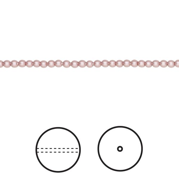 Pearl 1000pk powder rose, Swarovski® 2mm round 5810 image number 0