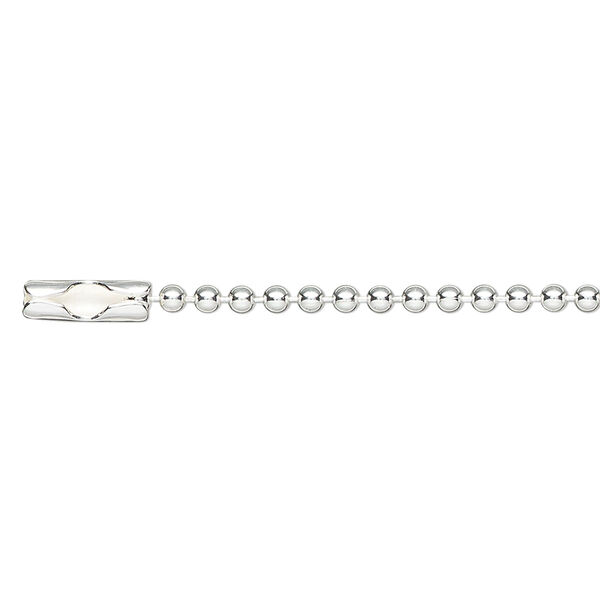 Chain 1pkg1 sterling silver, 2mm ball 16 inch / connector clasp image number 0
