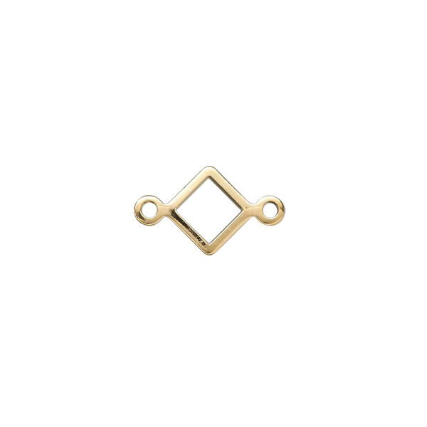 Link, gold-plated brass, 9mm open diamond. Sold per pkg of 20. image number 0