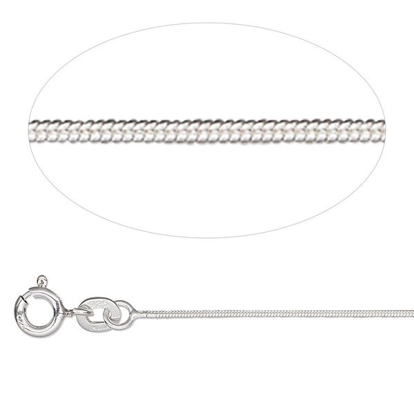 Chain, Gossamer™, sterling silver, 0.8mm snake, 20 inches with springring clasp. Sold individually. image number 0