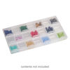Organizer box, plastic, clear, 8-1/2 x 4-3/4 x 3/4-inch, 21 compartments with snap tight lids. Sold individually. image number 0