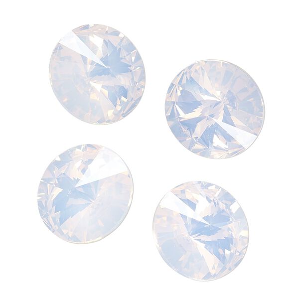 Chaton, pink opal, foil back, 16mm faceted rivoli. Sold per pkg of 4. image number 0