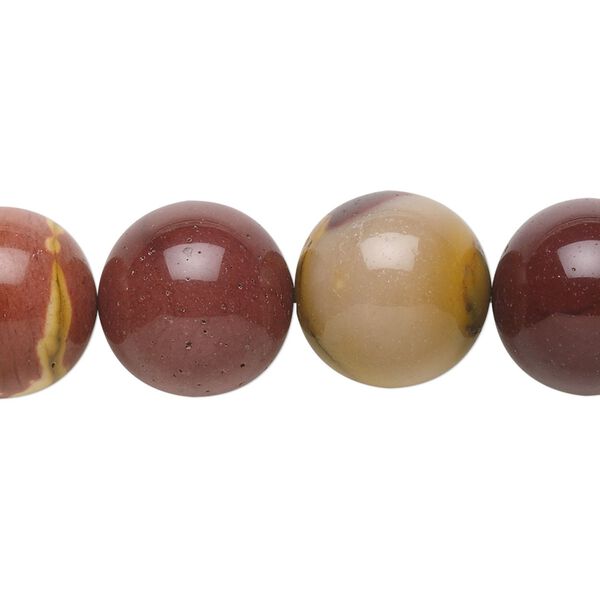 Moukaite jasper 1pkg1, round bead natural 15.5-16 inch 14mm image number 0