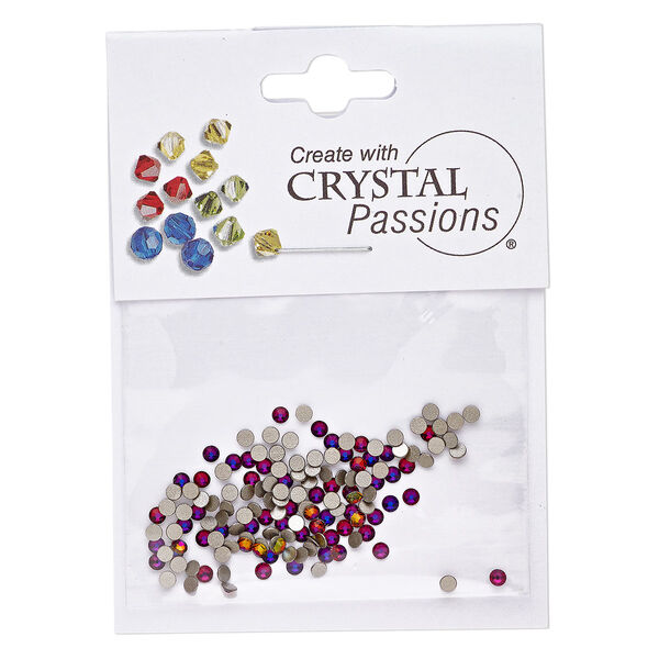 Flat back 144pk crystal volcano foil back, Crystal Passions® 2.1-2.3mm rose round SS7 2058 image number 0