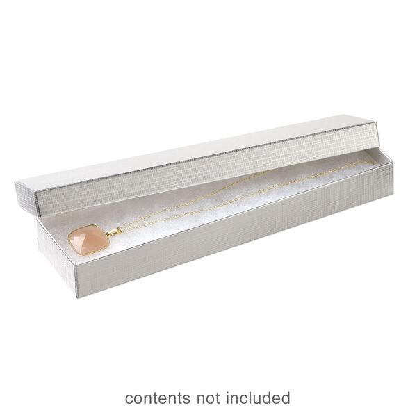 Box 1pkg6, paper and "cotton" filled, silver 8 x 2 x 7/8 inches rectangle image number 2