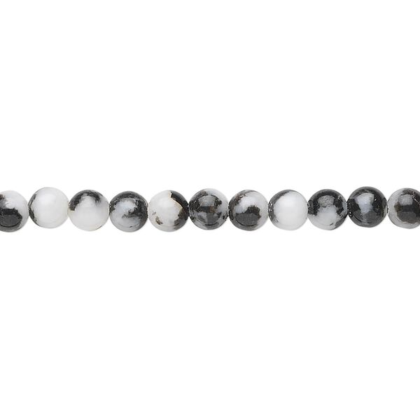 Zebra "jasper" (onyx marble) 1pkg1, round bead natural 15.5-16 inch 4mm image number 0