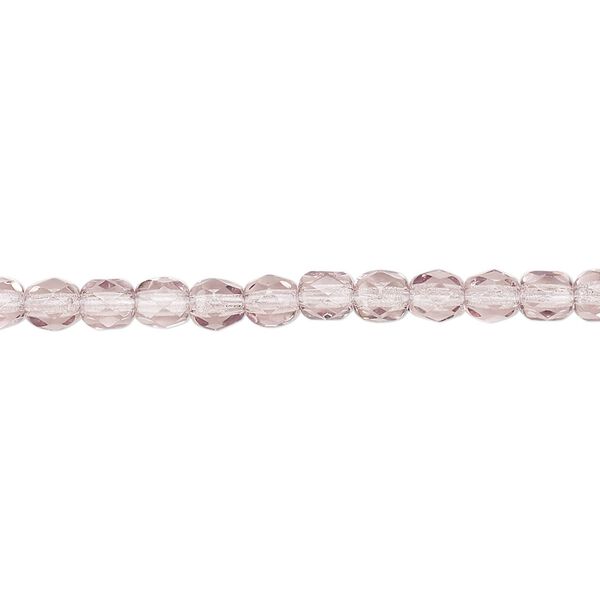 Bead, Czech fire-polished glass, transparent lavender, 4mm faceted round. Sold per 15-1/2" to 16" strand, approximately 100 beads. image number 0