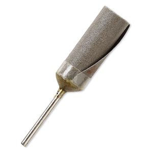 Sanding roll, emery paper and steel, 240 grit, 2-1/4 x 1/2 inches with 3/32 inch shaft and 1-1/8 x 1/2 inch sanding surface. Sold per pkg of 2.