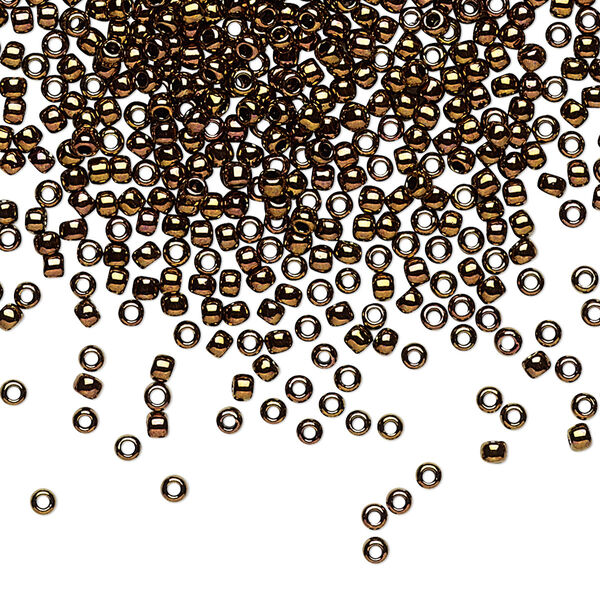 Seed bead, TOHO BEADS®, glass, pkg/7.5g, #11 round, opaque Olympic bronze (TR-11-224). image number 0