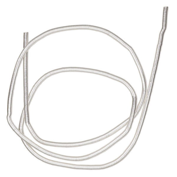 French wire, silver-plated copper, extra-heavy, 1.7mm tube. Sold per 13-1/2 to 15-inch strand. image number 0