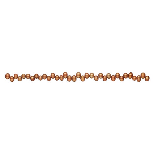 Freshwater pearl 1pkg1, top-drilled rice, 14 inch dusty copper 8x6mm-11x8mm cultured image number 1