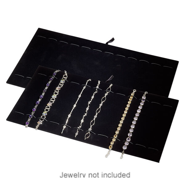 Display insert, bracelet and watch, velveteen, black, 14 x 7-3/4 inches. Sold individually. image number 0