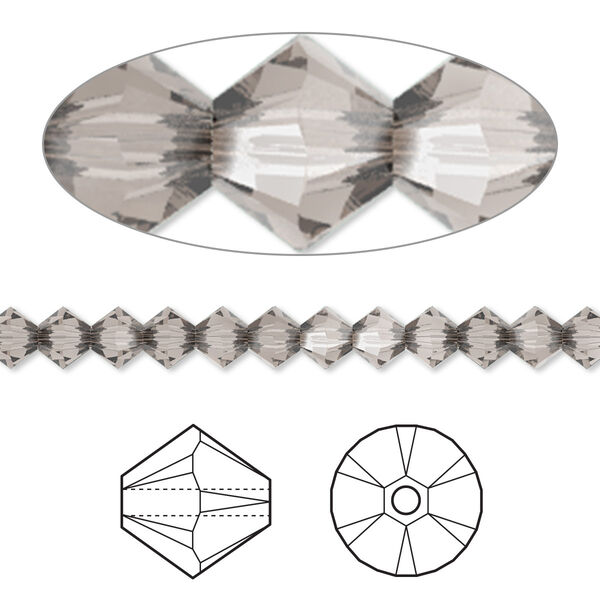 Bead 144pk greige, Crystal Passions® 4mm bicone 5328 image number 0