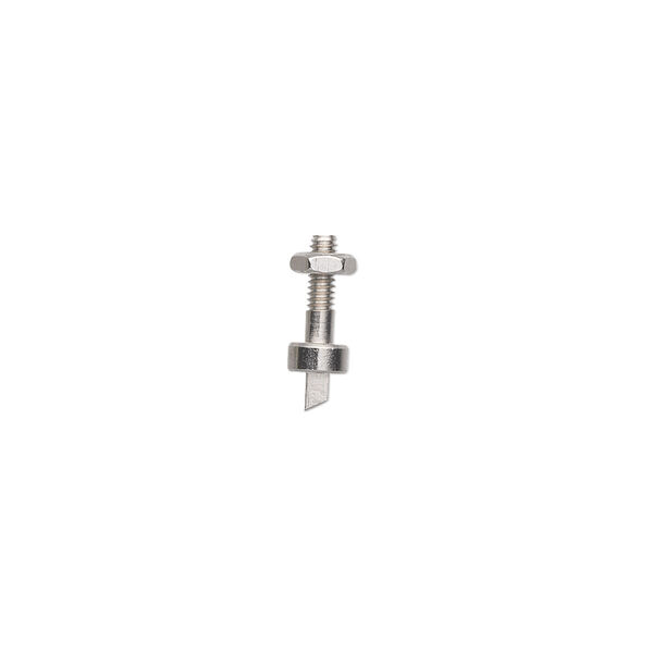 Replacement pin, EUROTOOL®, tempered steel, silver and grey, 1.5mm square punch. Sold per pkg of 5. image number 0