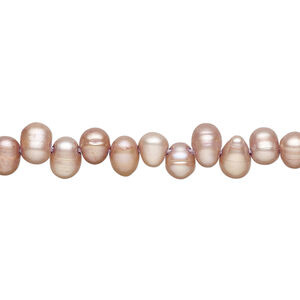Freshwater pearl 1pkg1, top-drilled rice, 14 inch dark pink satin 5x4mm-10x5mm cultured