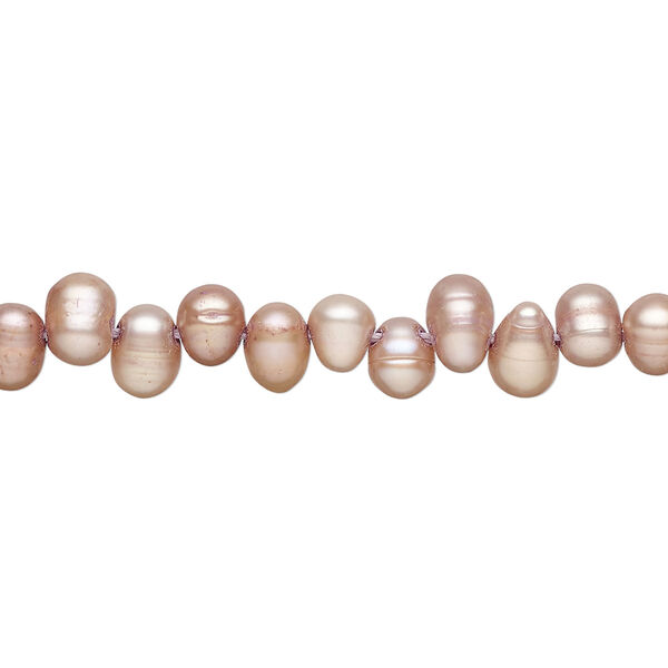 Freshwater pearl 1pkg1, top-drilled rice, 14 inch dark pink satin 5x4mm-10x5mm cultured image number 0