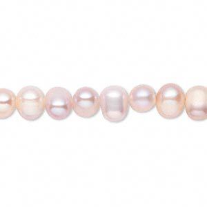 Pearl, cultured freshwater, mauve, 5-6mm semi-round, D grade, Mohs hardness 2-1/2 to 4. Sold per 15-1/2" to 16" strand.