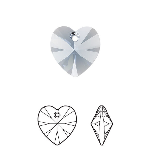 Drop 2pk denim blue, Crystal Passions® 14mm pendant heart 6228 image number 0