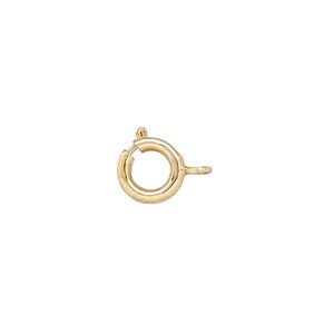 Springring 1pkg4, 9mm, gold-finished brass clasp 1-strand