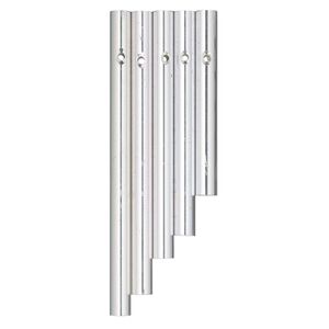 Wind chime component, aluminum, 3 x 5/16 to 5 x 5/16 inch graduated solid rod with 2.4mm beveled hole. Sold per 5-piece set.