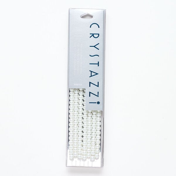 Bead, crystal pearl 1pkg190, white, 6mm round. image number 0
