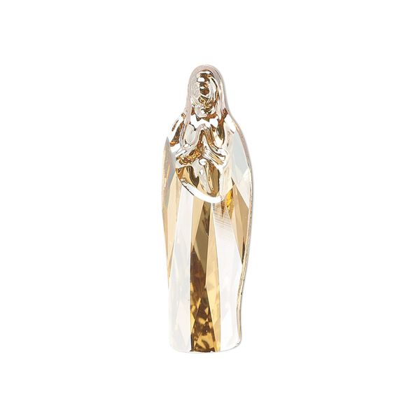 Fancy stone 1pk crystal golden shadow foil back, Crystal Passions® 30x9.5mm Virgin Mary 4973 image number 0