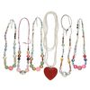 Necklace mix, acrylic / glass / steel / ribbon / waxed cotton cord, multicolored, 6x5mm-28x27mm multi-shape, 18-22 inches. Sold per pkg of 6. image number 0