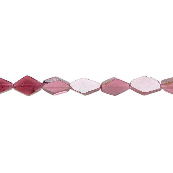 Rhodolite garnet 1pkg1, hand-cut flat diamond bead 15.5-16 inch 6x4mm-10x6mm image number 0