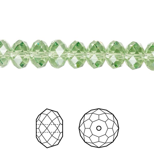 Bead 144pk peridot, Crystal Passions® Regenerated 8x6mm rondelle 5040 image number 0