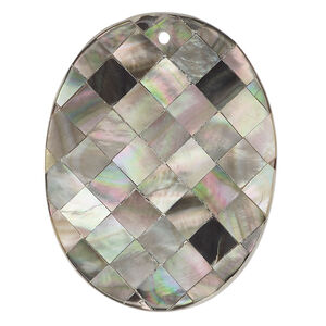 Black lip shell / gold lip shell / mother-of-pearl shell 1pkg1, top-drilled 1sided curved oval focal 45x35mm-45x36mm