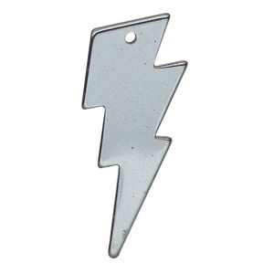 Hemalyke™ 1pkg1, top-drilled 2-sided lightning bolt focal 40x16mm