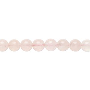 Morganite 1pkg1, round bead natural 8 inch 6mm
