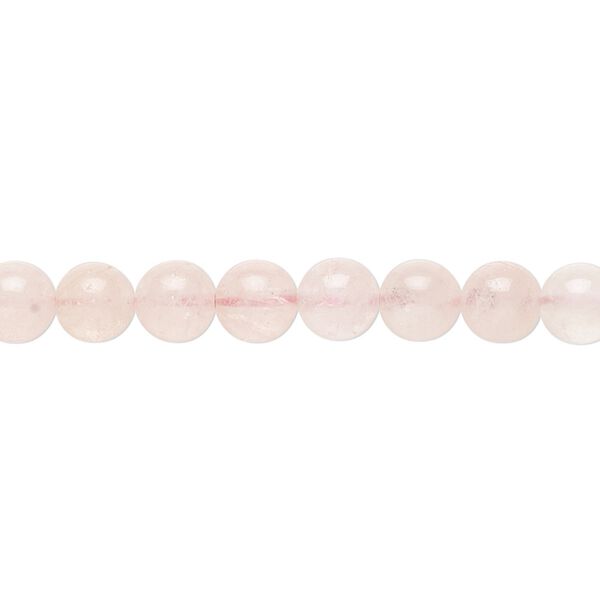 Morganite 1pkg1, round bead natural 8 inch 6mm image number 0