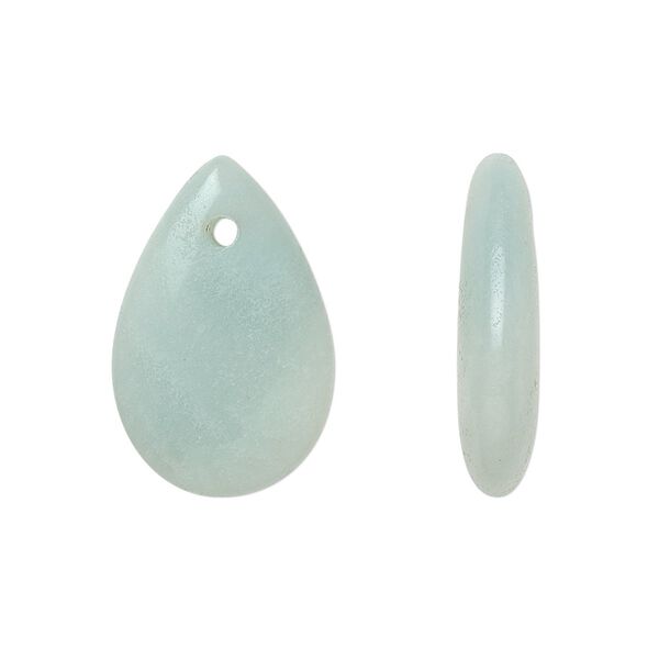 Amazonite 1pkg2, flat teardrop drop natural 23x15mm image number 0