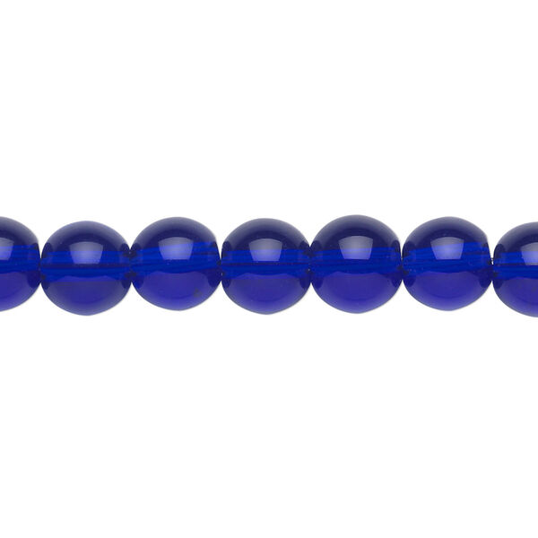 Bead, glass, cobalt blue, 8mm round. Sold per 36-inch strand. image number 0