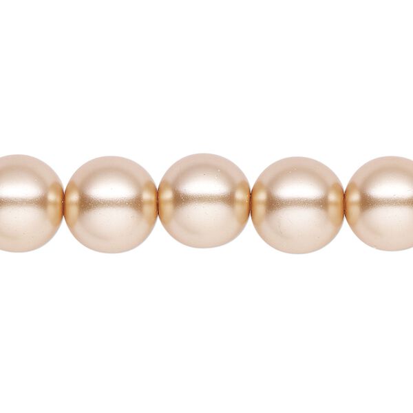 Pearl 2pk champagne, Celestial Crystal® 10mm round 15.5-16 inch image number 0