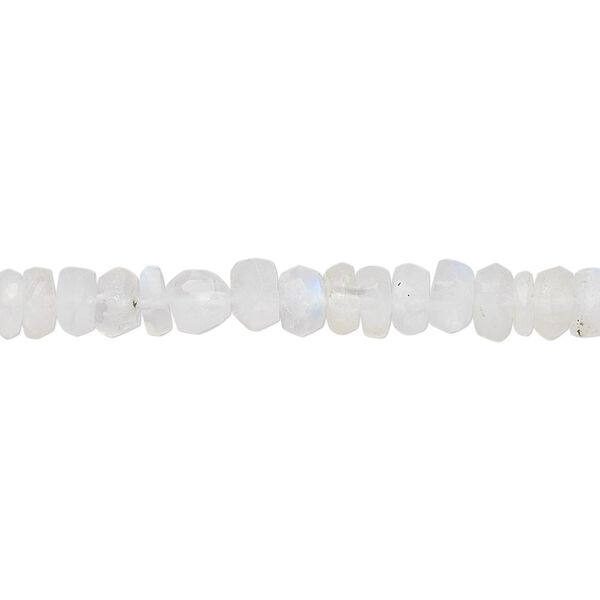 Rainbow moonstone 1pkg1, hand-cut tumbled faceted rondelle bead natural 13 inch 5x3mm-6x3mm image number 0