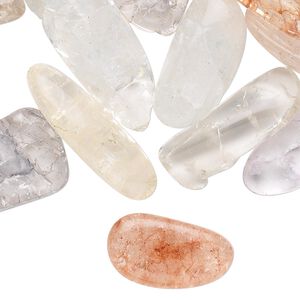 Ice flake quartz 1pkg1, top-drilled / center-drilled / undrilled nugget bead 250g mix medium to extra-large