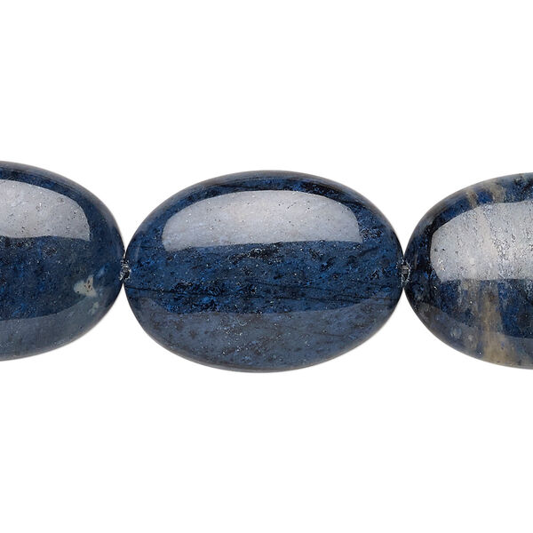 Bead, dumortierite (natural), 25x18mm puffed oval, B grade, Mohs hardness 7. Sold per 8-inch strand. image number 0
