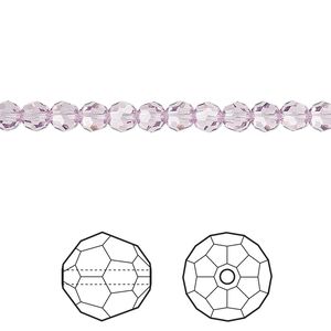 Bead 12pk light amethyst, Crystal Passions® 4mm round 5000