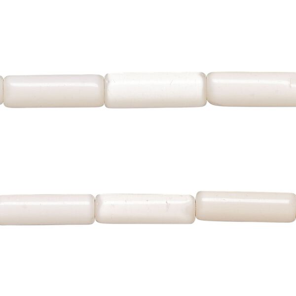 Bead, cat's eye glass (fiber optic glass), pale pink, 15x4mm-17x6mm round tube. Sold per pkg of (2) 15-inch strands, approximately 50 beads. image number 0