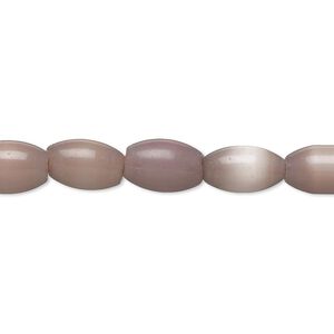 Bead, cat's eye glass (fiber optic glass), light purple, 10x5mm-11x6mm oval. Sold per 15-inch strand.