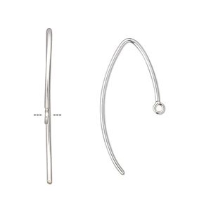 Ear wire 1pkg2 sterling silver-filled, 17mm marquise / closed loop, 18 gauge 1 pair